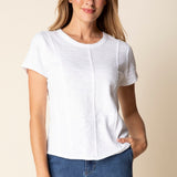 Cotton Pebble Jet Set Seamed Tee - 2 Colours