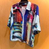 Bold Abstract Collar Blouse