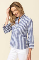 Palm Beach Stripe Pullover - Indigo