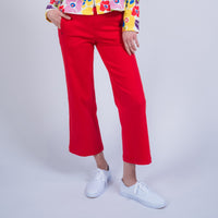26" Hampton Twill Wide Crop - Red