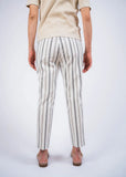 26" Natural Stripe Slim Ankle Pant