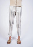 26" Natural Stripe Slim Ankle Pant