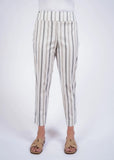 26" Natural Stripe Slim Ankle Pant