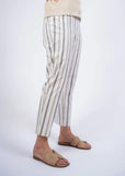 26" Natural Stripe Slim Ankle Pant