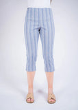 21.5" Denim Stripe Thinny Capri