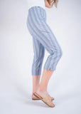 21.5" Denim Stripe Thinny Capri