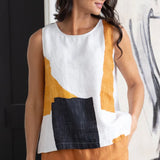 Coastal Sunset Linen Tank