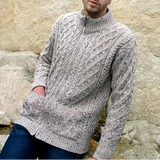 Men's Full Zip Cardigan w/ Pockets - Oatmeal