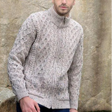 Men's Full Zip Cardigan w/ Pockets - Oatmeal