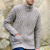 Men's Full Zip Cardigan w/ Pockets - Oatmeal