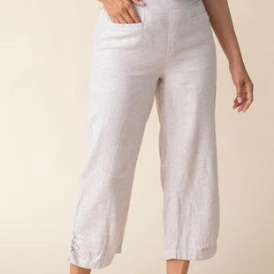 Pleat Button Capri - 2 Colours