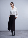 Asymmetrical Midi Skirt - Black