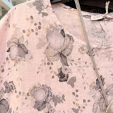 Leoni Floral Hi-Lo Linen Top - Pink Salt
