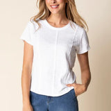 Cotton Pebble Jet Set Seamed Tee - 2 Colours