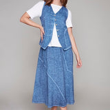 Denim Blue Linen Vest