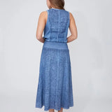 Denim Blue Linen Skirt (Only L + XL Left)