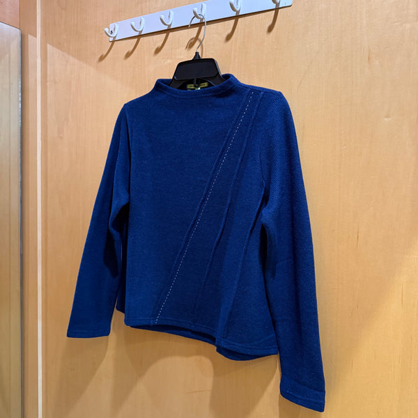 Angled Pintuck Pullover - Indigo