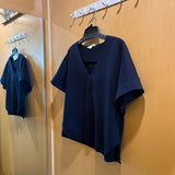 Lombok Deep Navy Raglan Sleeve Top
