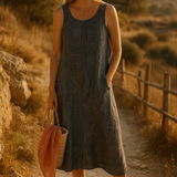 Solace Graphite Linen Dress