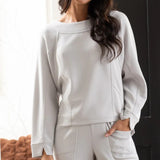 Feather Lux Knit Travel Pullover - Sand
