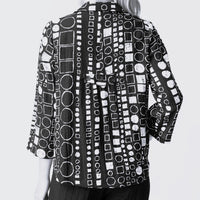 Pleat Back Geo Print Shirt Jacket - Travel Material (XS + XXL Left)