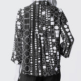 Pleat Back Geo Print Shirt Jacket - Travel Material (XS + XXL Left)