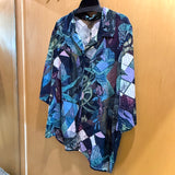 Art Mosaic Textured Silk Blouse