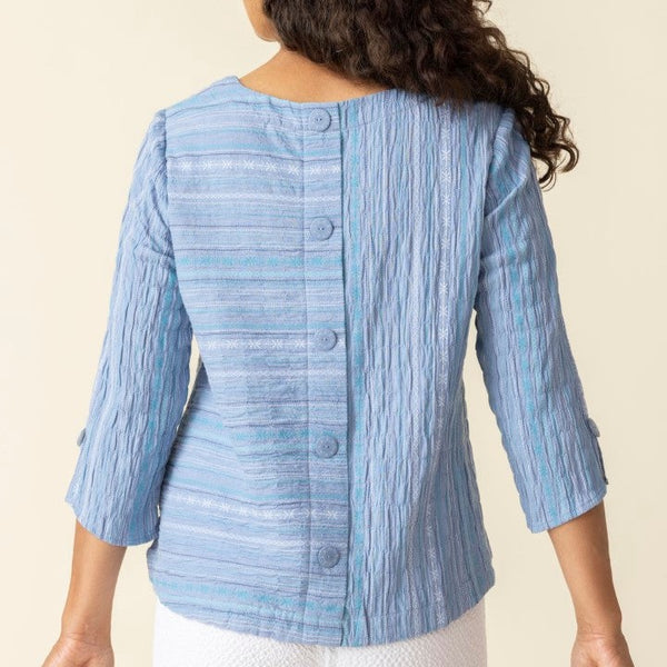 Boya Weave Button Back Pullover