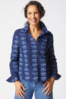 Navy Shaped Hem Cotton Shirt