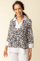 Inner Circle Collared Tunic - Black/Oatmeal Combo (Only XS, L + XL Left)