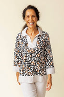Inner Circle Collared Tunic - Black/Oatmeal Combo (Only XS, L + XL Left)