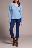 Heather Denim Waffle Henley Top