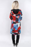 Abstract Long Hooded Coat