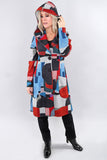 Abstract Long Hooded Coat