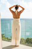 Drawstring Wide Leg Linen Pants