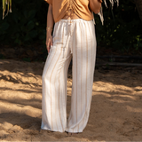 Drawstring Wide Leg Linen Pants
