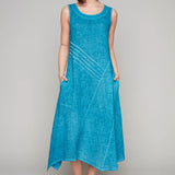 Asymmetrical Teal Linen Dress (Only S + M Left)