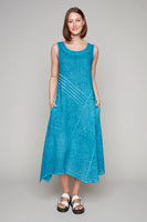 Asymmetrical Teal Linen Dress (Only S + M Left)