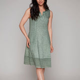 Khaki Green Linen Shift Dress (Only L Left)