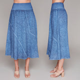 Denim Blue Linen Skirt (Only L + XL Left)