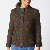 Confetti Yarn Funnel Neck Cardi