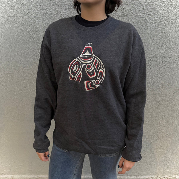 Charcoal Sweatshirt - Killer Whale