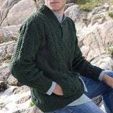 Men's Shawl Collar Sweater - Army Green