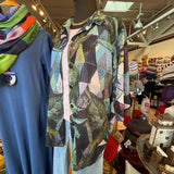 Art Mosaic Textured Silk Blouse