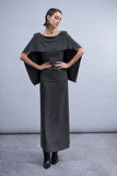 Fine Ribbed Straight Skirt - Charcoal