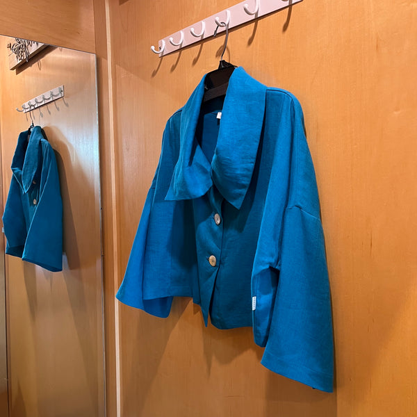 Turquoise Linen Bolero