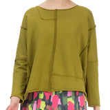 Boxy Cotton Jumper - Golden Lime