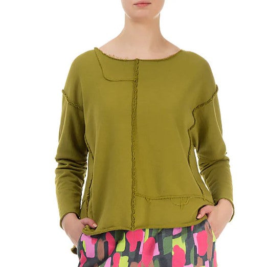 Boxy Cotton Jumper - Golden Lime