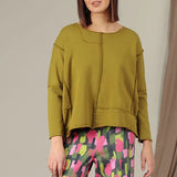 Boxy Cotton Jumper - Golden Lime