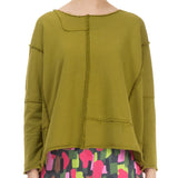 Boxy Cotton Jumper - Golden Lime